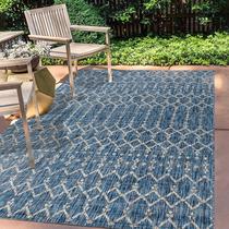 Tapete Area JONATHAN Y Ourika Moroccan Geometric 3 X 5 azul/cinza claro