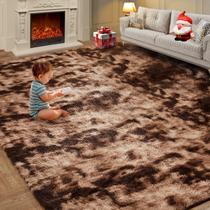 Tapete Area KNZE Fuzzy Shag de 6 x 9 pés ultramacio para sala de estar
