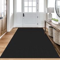 Tapete Area KOZYFLY lavável 120x180cm com forro de borracha preto/cinza