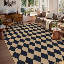 Tapete Area Lahome Checkered Easy Jute 244x305cm preto