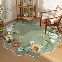 Tapete Area Lahome Floral Lavável Redondo 150 cm Verde