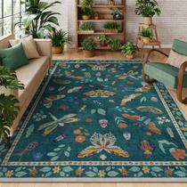 Tapete Area Lahome Insect Print 150x210 cm verde escuro