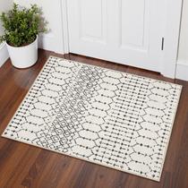 Tapete Area Lahome Moroccan Antiderrapante Lavável 60x90cm Bege Tapete Area Lahome Moroccan Antiderrapante Lavável 60x90cm Bege