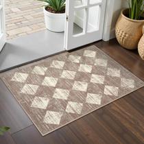 Tapete Area Lahome Moroccan Treills 2x3, banheiro bege pequeno Tapete Area Lahome Moroccan Treills 2x3, banheiro bege pequeno