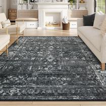 Tapete Area Lahome Vintage Distressed 8 x 10 pés preto/cinza Tapete Area Lahome Vintage Distressed 8 x 10 pés preto/cinza
