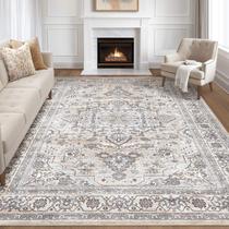 Tapete Area LOONGRUG Oriental Bloom lavável 240x300cm cinza marfim