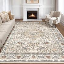 Tapete Area LOONGRUG Oriental Bloom lavável 9 x 12 pés azul creme Tapete Area LOONGRUG Oriental Bloom lavável 9 x 12 pés azul creme