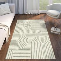 Tapete Area LUXRUG lavável 90x150cm antiderrapante verde sálvia abstrato