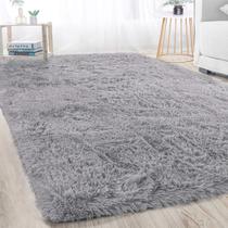 Tapete Area Merelax Modern Soft Fluffy Shaggy 120x180cm cinza