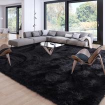 Tapete Area Merelax Soft Modern Shaggy 240x300cm preto