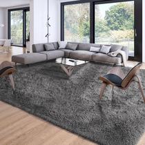 Tapete Area Merelax Soft Modern Shaggy 280x366cm cinza escuro