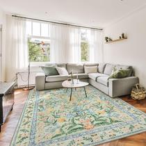 Tapete Area Morebes Boho, lavável, 240 x 300 cm, antiderrapante, macio, floral