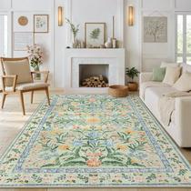 Tapete Area Morebes lavável de 6 x 9 pés, rosa boho, verde floral/multi Tapete Area Morebes lavável de 6 x 9 pés, rosa boho, verde floral/multi