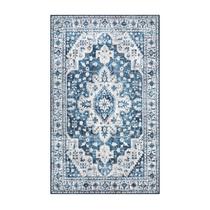 Tapete Area Moynesa Ultrafino Lavável 90x150cm Azul Kitchen