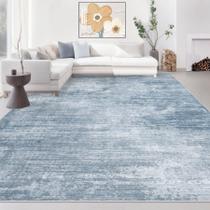 Tapete Area MXSANYOO 10x14, macio, lavável, antiderrapante, azul