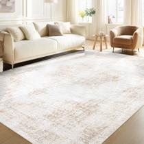 Tapete Area MXSANYOO Vintage lavável 150x210 cm em microfibra bege