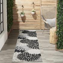 Tapete Area Nourison Aloha 70x366 cm Interior e Exterior Preto Branco Tapete Area Nourison Aloha 70x366 cm Interior e Exterior Preto Branco