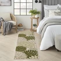 Tapete Area Nourison Home Aloha Tecido verde marfim 2,44x0,61m