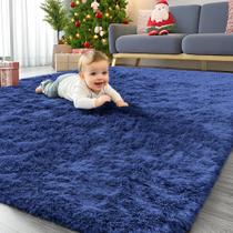 Tapete Area OLANLY Lavável à máquina 120x180cm Soft Fluffy Navy Tapete Area OLANLY Lavável à máquina 120x180cm Soft Fluffy Navy