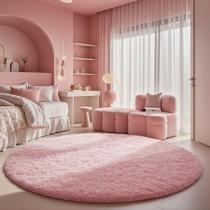 Tapete Area Ophanie Round 150 cm rosa para quarto e sala de estar Tapete Area Ophanie Round 150 cm rosa para quarto e sala de estar