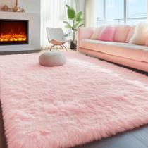 Tapete Area PAGISOFE Pink Fluffy Shag para meninas de quarto 160x230cm Tapete Area PAGISOFE Pink Fluffy Shag para meninas de quarto 160x230cm