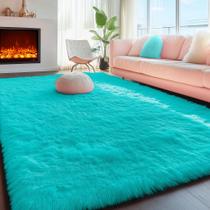 Tapete Area PAGISOFE Soft Fluffy Teal para quarto, quarto infantil, azul Tapete Area PAGISOFE Soft Fluffy Teal para quarto, quarto infantil, azul