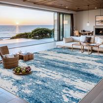 Tapete Area PLHXFR Modern Abstract 150x210cm azul lavável