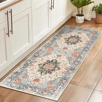 Tapete Area RELEANY Lavável Antiderrapante Floral Vintage 60x180cm Tapete Area RELEANY Lavável Antiderrapante Floral Vintage 60x180cm