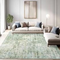 Tapete Area Soalmost Abstract Green 160x200cm Lavável à máquina Tapete Area Soalmost Abstract Green 160x200cm Lavável à máquina