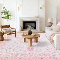 Tapete Area Sofrug Vintage Floral Honeycomb 200x300cm rosa