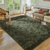 Tapete Area Softlife para sala de estar, quarto, 160x230cm, verde oliva