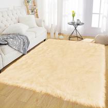 Tapete Area Tapete felpudo amarelo Latepis para quarto 120x180cm lavável Tapete Area Tapete felpudo amarelo Latepis para quarto 120x180cm lavável