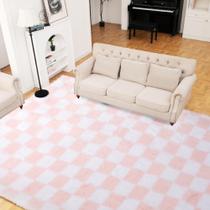 Tapete Area TOOHUB Super Soft 240x300cm rosa e branco Tapete Area TOOHUB Super Soft 240x300cm rosa e branco