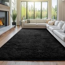 Tapete Area Topmaxcs Black Shag 240x300cm para quarto e sala de estar