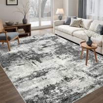 Tapete Area Tosuoka lavável 160x230cm preto para sala de estar