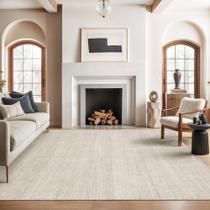 Tapete Area Valenrug Living Room 9 x 12 pés, bege resistente a manchas