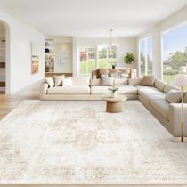 Tapete Area VECARF Lavável Vintage Boho Medallion 240x300cm bege