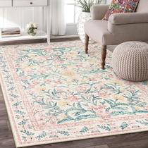 Tapete Area Wonnitar lavável à máquina 150x210 cm rosa floral