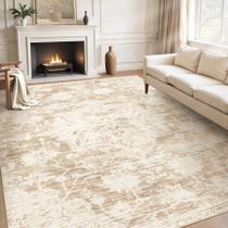 Tapete Area Yidanamy 203x254cm, lavável, antiderrapante, bege Tapete Area Yidanamy 203x254cm, lavável, antiderrapante, bege