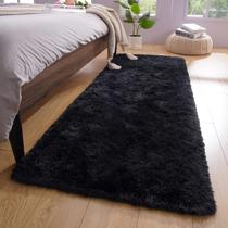 Tapete Area YJ.GWL Fluffy Runner 0,6 x 1,8 m preto para quarto Tapete Area YJ.GWL Fluffy Runner 0,6 x 1,8 m preto para quarto