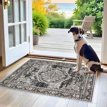 Tapete Area YOUFORTONG 61x91cm Preto Low Pile Lavável