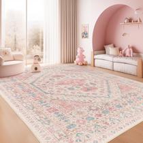 Tapete Area Zesthome para meninas, quarto de 240 x 300 cm, rosa, vintage