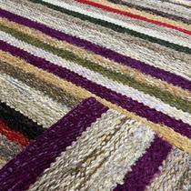 Tapete Artesanal Colorido Chenile Dupla Face 1,96m x 2,56m