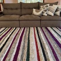 Tapete Artesanal Colorido Chenile Dupla Face 1,97m x 2,54m