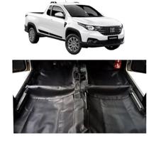 TAPETE Assoalho Fiat Strada 2021 Cabine Simples Vinil Preto