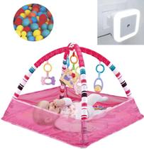 Tapete Atividades Rosa Bebe Piscina Bolinha Park + Luminária