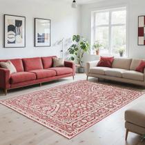 Tapete Aurora Clássico Retangular 200x300 78% Polipropileno 22% Jacquard Vermelho