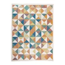Tapete aurora geometrico - 2,00 x 2,50 - cor 04 - azul(laranja) - edantex