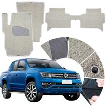 Tapete automotivo amarok com porta copos 2010 a 2025 cor bege personalizado premium sob medida