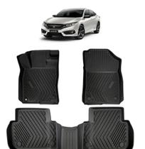 Tapete Automotivo Assoalho 3D Tipo Bandeja Bordas Elevadas Civic G10 2017 / 2022 Tapete Automotivo Assoalho 3D Tipo Bandeja Bordas Elevadas Civic G10 2017 / 2022